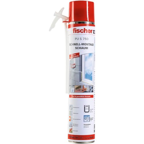 fischer Schnell-Montageschaum PU S 750, Bauschaum für Verfüllung, Dämmung & Isolierung, PU-Schaum inkl. Adapter für sofortigen Einsatz, 750 ml fischer Schnell-Montageschaum PU S 750, Bauschaum für Verfüllung, Dämmung & Isolierung, PU-Schaum inkl. Adapter für sofortigen Einsatz, 750 ml