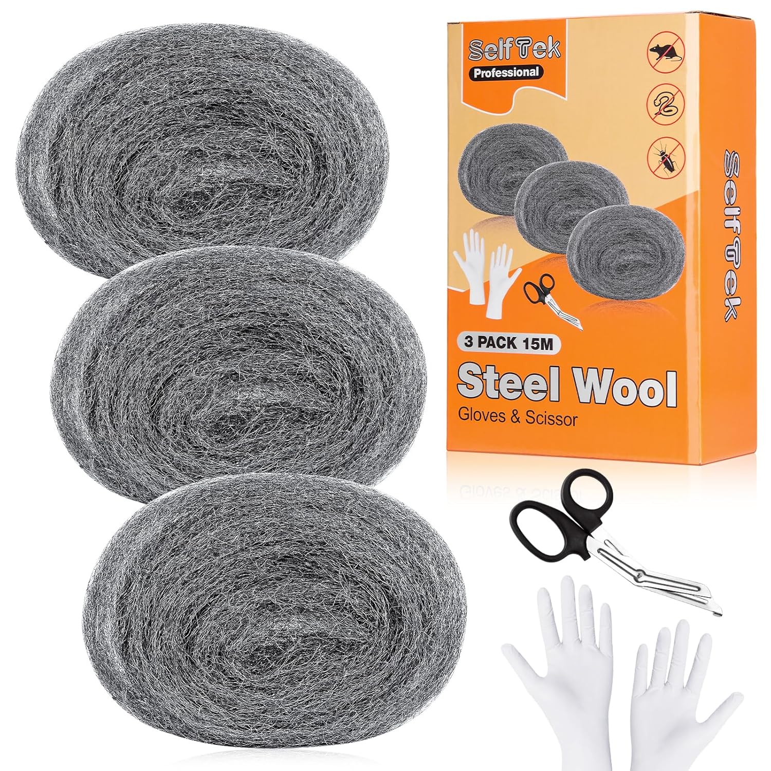 SelfTek Stahlwolle 15m Set