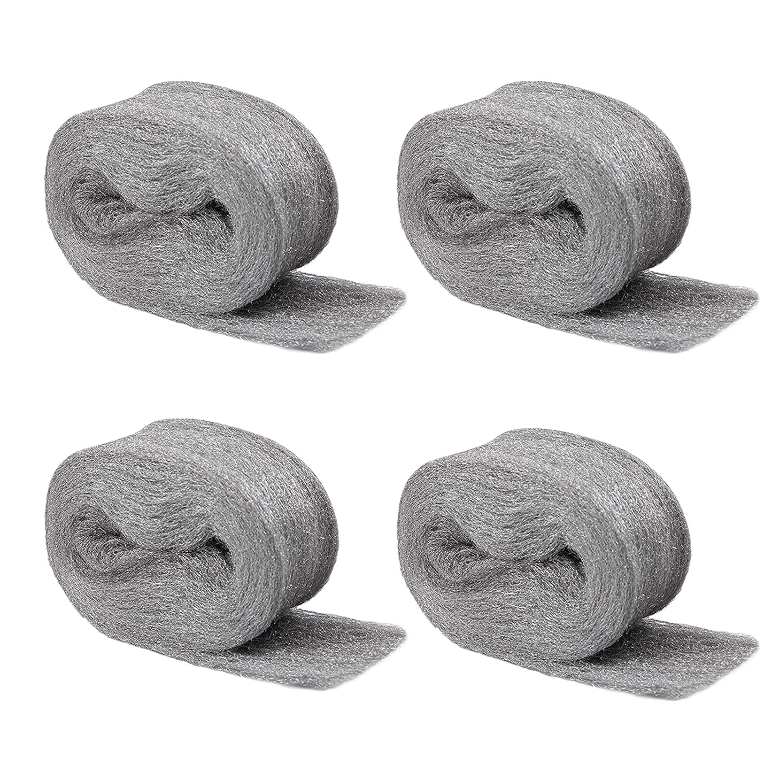 4 Rollen Mäuse Stahlwolle 16m